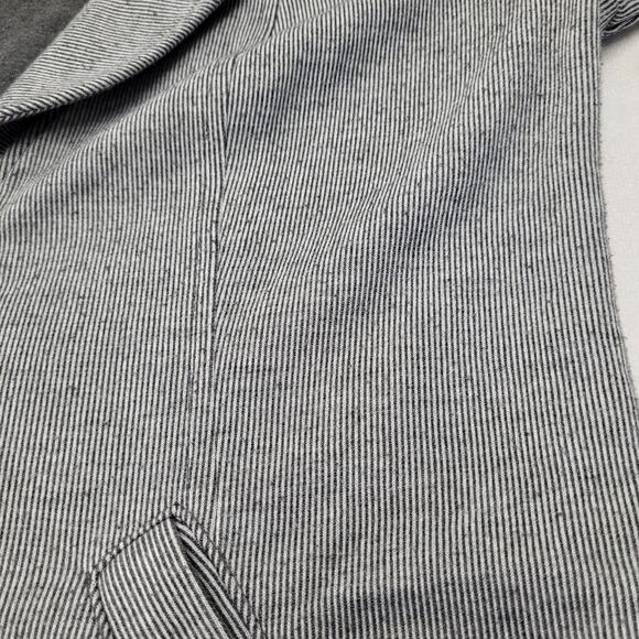 Cabi drop off zip back blazer jacket jersey striped gray long length - Picture 5 of 8